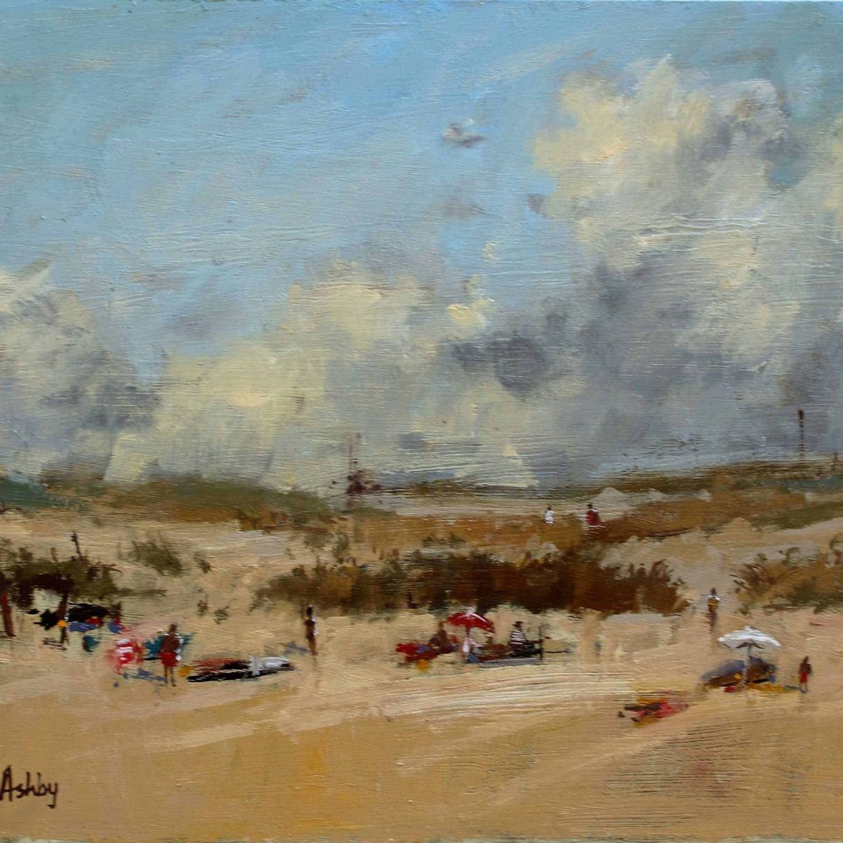 Playing in the sand dunes, 16 x 12" Oil £395.00