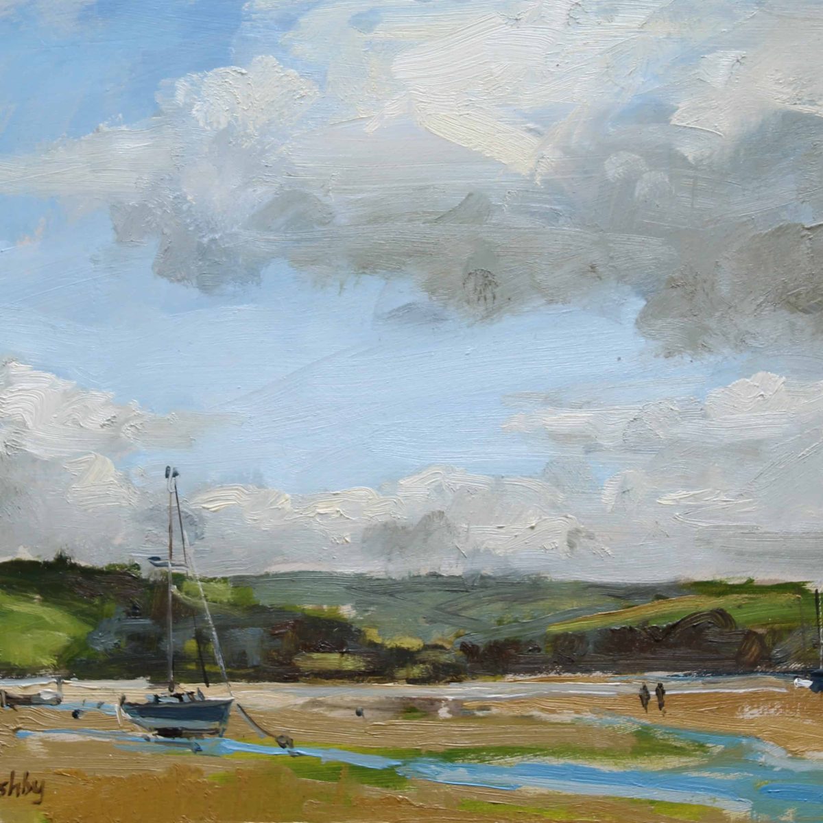 Estuary at low tide 16 x 12" Oil